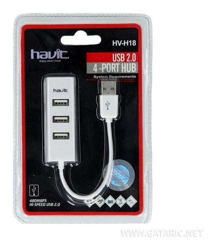 Hub Usb 4 Puertos Hv-h18 Havit Pc Laptop 480mbps Multipuerto