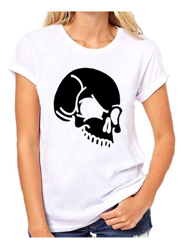 Remera De Mujer Skull Calavera Vector M2