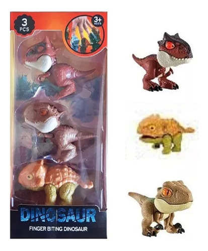 Dinosaurios Mordedores Finger Biting Dinosaur Set X3 Figuras