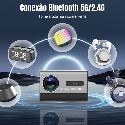 Projetor Profissional Bettdow Wifi Full Sealed Hd 700ansi