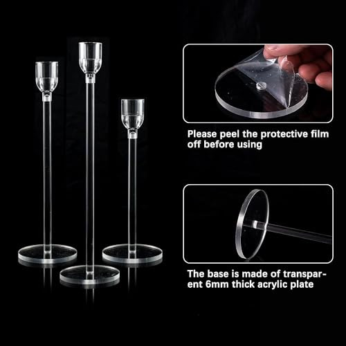 Conjunto De 6 Porta Velas De Acrílico Vincidern Para Mesa,