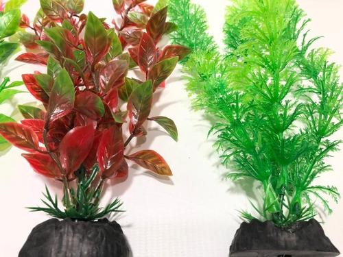 Imagem 4 de 5 de Planta Plástica Artificial Aquário 20 Cm - Kit A 03 Un.