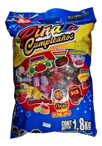 Dulces Surtidos Para Piñata Cumpleaños 1,8 Kilo