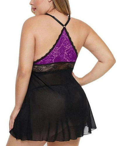 Lencería De Talla Grande Para Mujer, Pijama De Encaje Sexy,