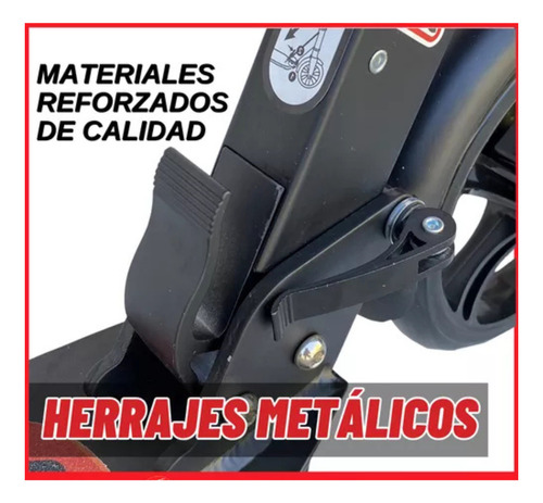 Monopatín Plegable Blanco Aluminio Súper Reforzado Ruedas Grandes 20cm Base Antideslizante Amortiguación Delantera Freno Chapa Resistente Manubrio Ajustable Soporta Hasta 100kg Ideal Adultos Niños