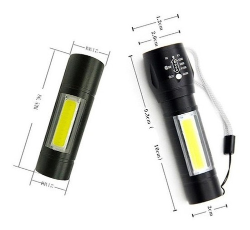 Imagen 7 de 10 de Mini Lampara Linterna Led Recargable Super Zoom Recargable