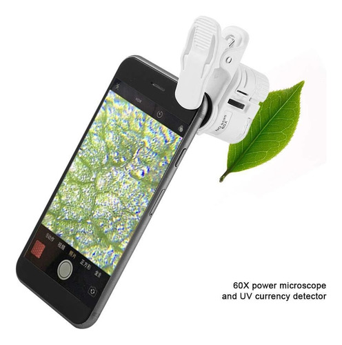Microscopio De Bolsillo 60x Lupa Led Uv Luz Mini Microscopio