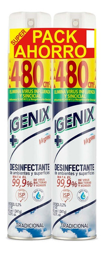 Pack Desinfectante Ambiental 480 Ml Igienix Tradicional