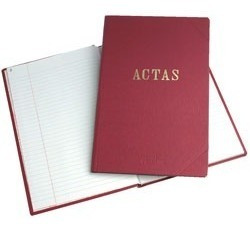 Libro De Actas 100 Hojas 200 Folios Tapa Dura Bordo O Negro