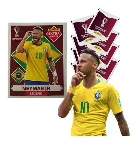 Figurinha Extra do Neymar Jr. Bordô Legend da Copa do Mundo do