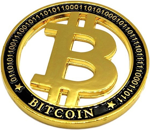 Imagen 5 de 6 de Bitcoin Moneda Oro En Elegante Exhibidor Flotante Vista 360!