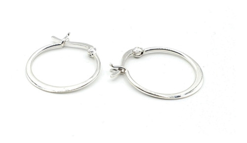 Aros Argollas Achatadas. 19mm. Plata 925