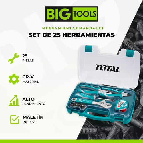 Set Kit Herramientas De Mano Total Pinza + Maletin 25 Piezas