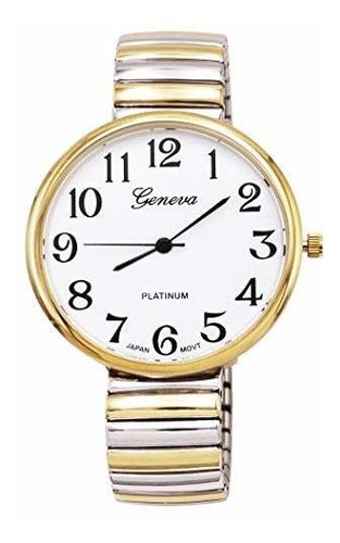 Reloj De Ra - Women's Large Round Geneva Stretch Band Watch 