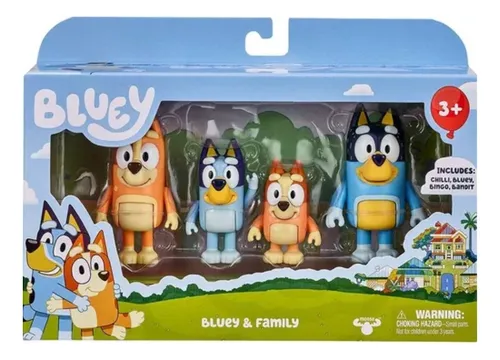 comprar Bluey - Bluey Y Familia - Incluye 4 Figuras - Original -