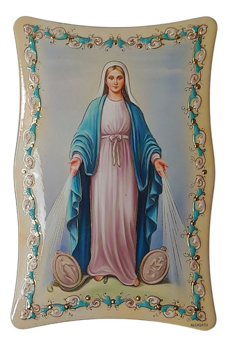 Cuadro Virgen Milagrosa  Souvenir Madera Decoracion Italy