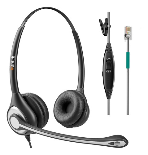 Auriculares duales con cable con micrófono con cancelación de ruido compatibles con teléfonos fijos Shoretel Plantronics Polycom Zultys Toshiba Nec Aspire Dterm Nortel Norstar Meridian Siemens Rolm
