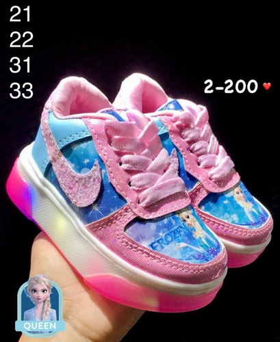 Zapatos Niña Deportivos C/luces Infantil Motivo Frozen Chic