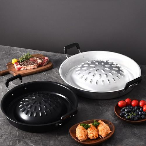 Panela Coreana Tailandesa Para Churrasco, Grelha Preto 35cm
