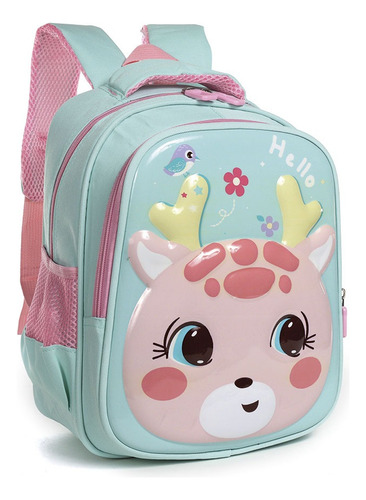 Mochila Infantil Escolar 13 Pulgadaas 51842 Color Celeste Diseño De La Tela Rigida