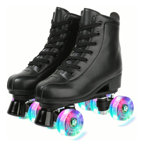 Patines Roller Clásicos Con Freno Y 4 Ruedas Luminosas