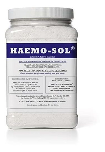 Haemo-sol 027-055cs Enzimática Detergente, 5 Lb Tarros (caso