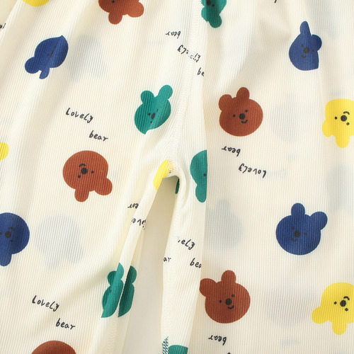Conjunto Pijama Suave Para Niño 3-7a Con Estampado De Conejo Caqui 5-6 Años
