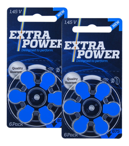 12 Pilhas 675 Extra Power Bateria Pr44 Aparelho Auditivo