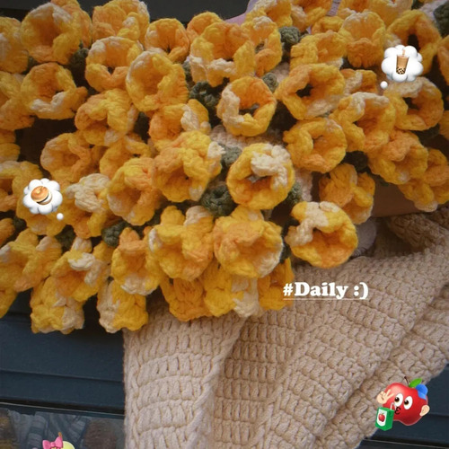 Manta De Ganchillo Con Forma De Ramo De Flores, Producto Aca