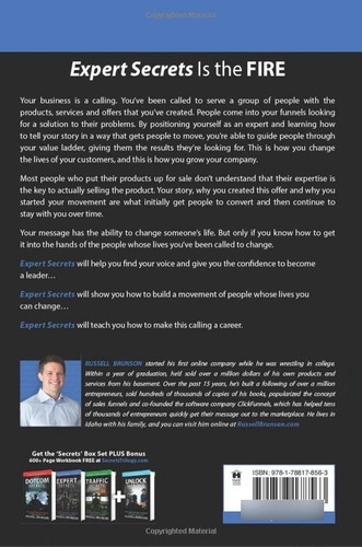 Expert Secrets: The Underground Playbook For Converting Your Online Visitors Into Lifelong Customers, De Russell Brunson. Editora Outros, Capa Mole Em Inglês