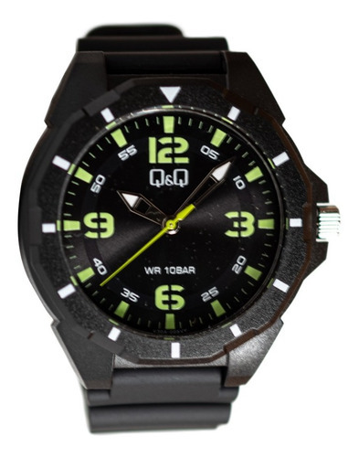 Reloj Q&q Hombre Negro Casual Analógico V02a003vy Color De La Correa Negro 6