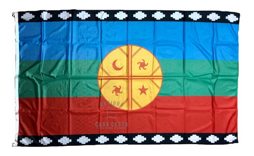 Bandera Aborigen Mapuche 90x150 Cms ** Oficial Reforzada **