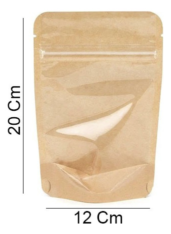 Bolsas Doypack Zipper Kraft 50 Unidades De 12x20 Cm