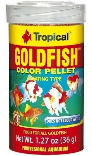 Alimento Tropical Goldfish Color Pellet Acuario Peces 36gr