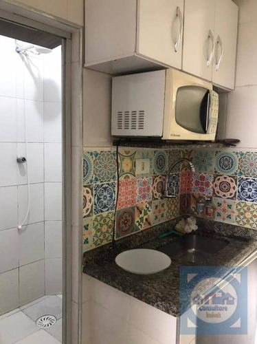 Kitnet Com 1 Dormitório Para Alugar, 15 M² Por R$ 1.000,00/mês - Itararé - São Vicente/sp - Kn0716