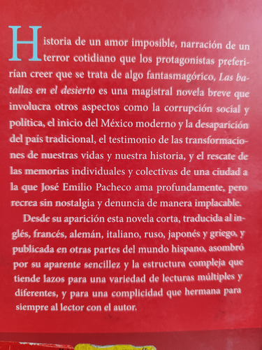 Las Batallas En El Desierto José Emilio Pacheco (Usado)