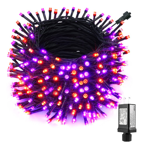 Serie Luces Led Naranja Morado Halloween 28.7 Mts 300 Leds