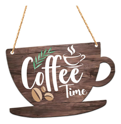 Para Coffee Bar Door Sign Decoration 2d Retro Style Oro Cup