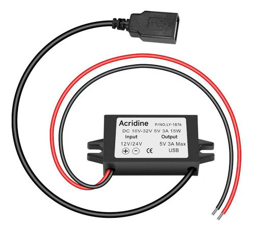 Adaptador Convertidor Dc A Usb Buck Module 12v/24v A 5v 3a