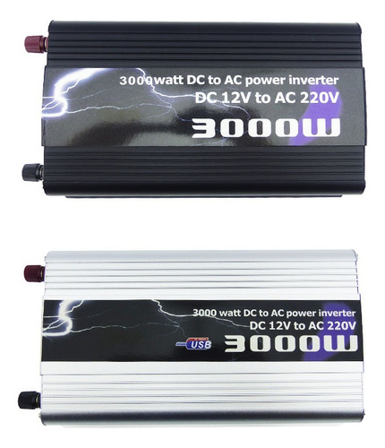 Inversor De Voltaje 12-220 Volt Usb 3000 Watt Para Auto.