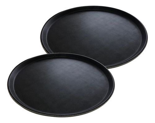 Set X 2 Bandeja Mozo Antideslizante 45 Cm Negro Reforzada