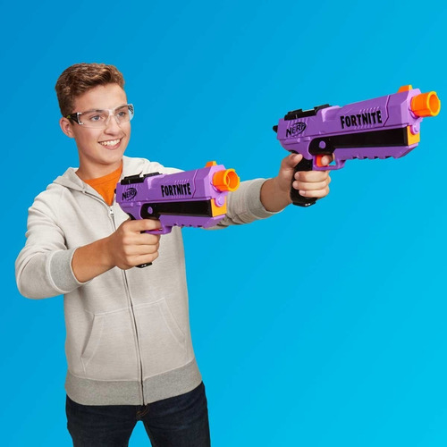 Pistola Lanzador Nerf Fortnite Blaster Dp-e Hasbro Morado