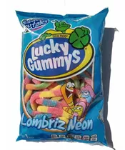 Comprar Gomitas Lucky Gummys Lombriz Neon Frutales Con Grenetina 1kg