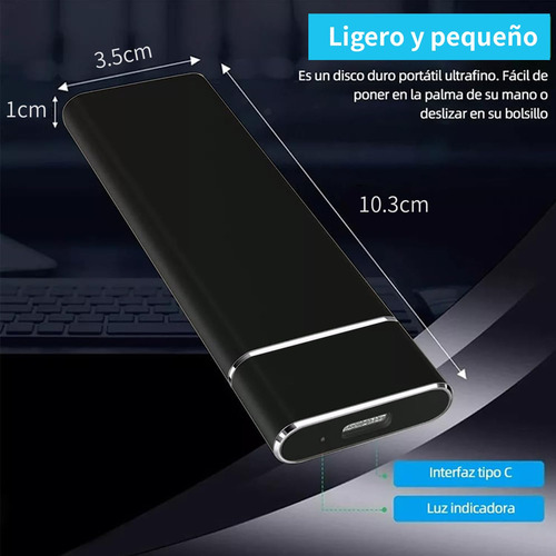 Disco Rígido Externo Ssd De 4 Tb Com Usb 3.0, Ultrafino, Grande Capacidade, Armazenamento De Dados De Alta Velocidade, Compatível Com Laptop, Mac E Pc