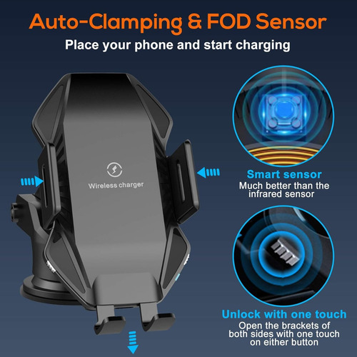 Soporte Auto Carga Inalámbrica 15w Para Samsung S24 23 Ultra