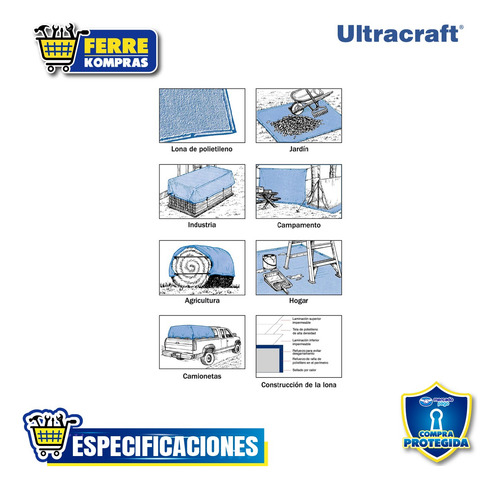 Lona 3.0 X 6.0 M, Azul, Ultra 41920