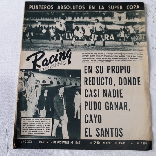 Racing Una Autentica Voz Racinguista Nº 1370 Diciembre 1969