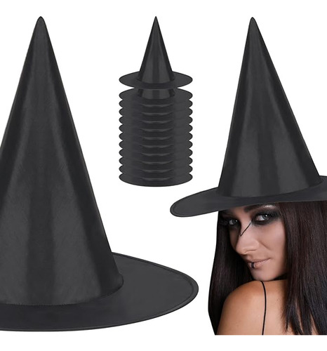 12 Sombreros Bruja Halloween Accesorios Disfraz Bruja Para M