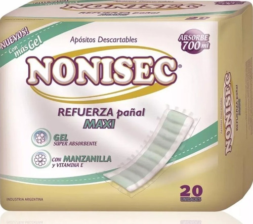 Nonisec Adultos Refuerza Pañal Maxi Por 20 Unidades