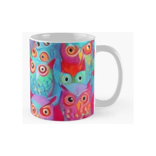 Taza Noctámbulo Nido Cría Pasteles Ojos Saltones Plumas Vibr